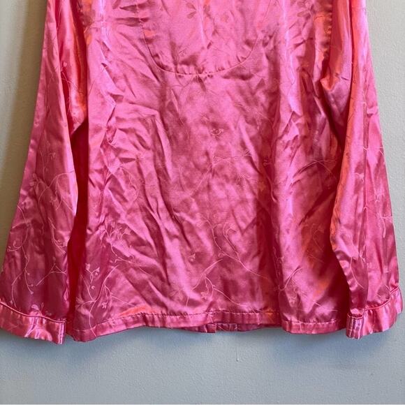 Vintage Brittain, Joseph L PINK pajama top button down flower - Picture 7 of 7